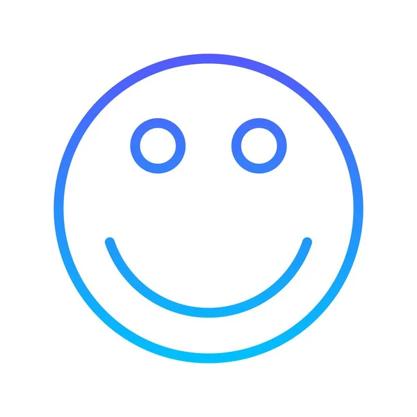 Sonriente Línea Gradiente Icono — Vector de stock