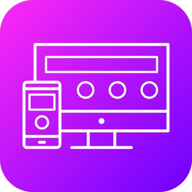 SEO, Arama Motoru Optimizasyon UI Satır Simgesi Gradyan Renk Arkaplanı