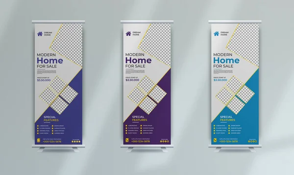 Simple Modern Home Sale Roll Banner Template — Image vectorielle