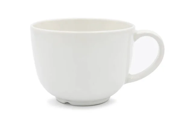 孤立在白色背景上的空陶瓷白咖啡杯子 — 图库照片