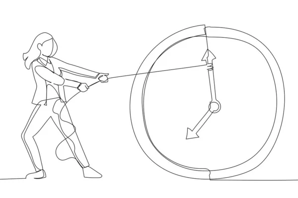 Складання Бізнес Леді Намагається Сповільнити Зупинити Час Метафора Часу Зупинки — стоковий вектор