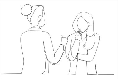 businesswomen. Single continuous line art style