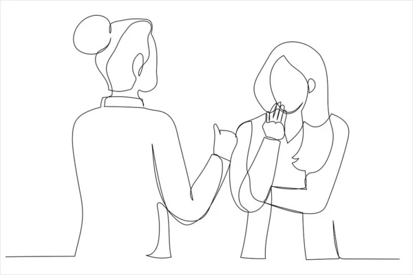 Businesswomen Single Continuous Line Art Style — ストックベクタ