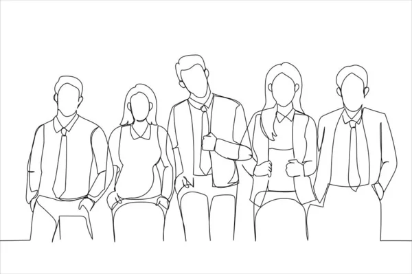 People Clothes Suitable Office Dress Code Standing Single Continuous Line — Stockvector