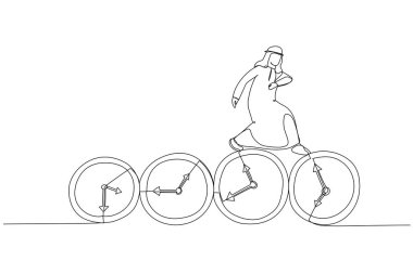 Arap işadamı ressamı çalar saatin üstüne atlıyor. Ertelemek ya da verimlilik kavramı. Bir satır sanat eseri.