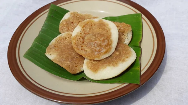 Pastel Serabi Surabi Original Alimento Tradicional Indonesio Elaborado Partir Harina —  Fotos de Stock