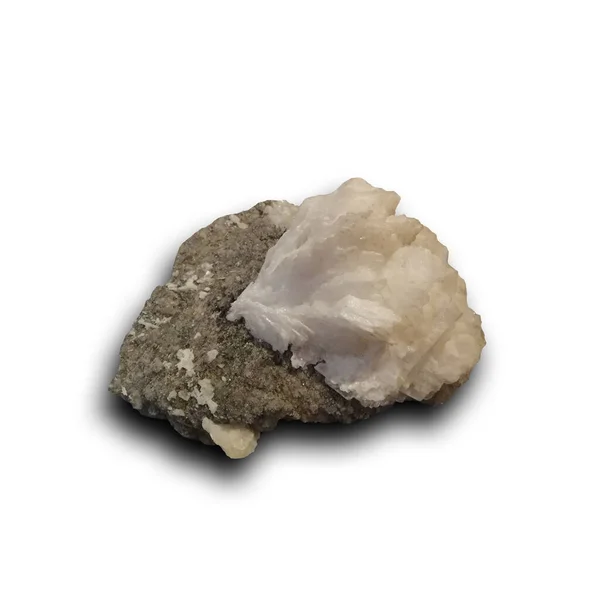 Raw Specimen Barite Stone Isolated White Background — Foto de Stock
