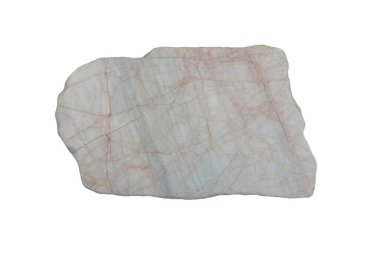 Mermer, beyaz arka planda izole edilmiş metamorfik bir kayadır. Oturma taşı ve bahçe dekorasyonu için mermer..                    