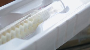 Protein for face care in a syringe. Rejuvenation at home. Health care. High quality 4k footage