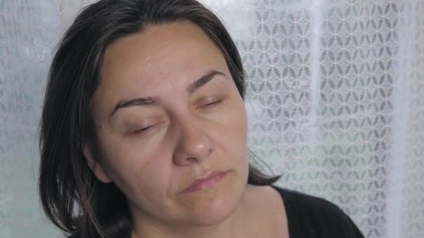 Sad Worried Woman Having Psychological Problems Feeling Anxiety Depression Upset — Vídeo de Stock