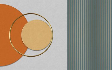 Modern basit stil geometrik altın çizgi sanat deseni, soyut sanat duvar tasarımı