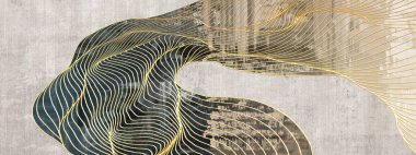 Soyut geometrik çizgi sanat deseni, basit tarz sanat duvarı tasarımı