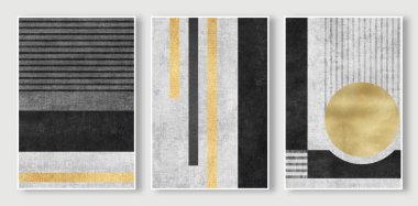 Basit stil geometrik renk bloğu sanat deseni, soyut altın çizgi duvar tasarımı