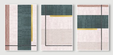 Basit stil geometrik renk bloğu sanat deseni, soyut altın çizgi duvar tasarımı