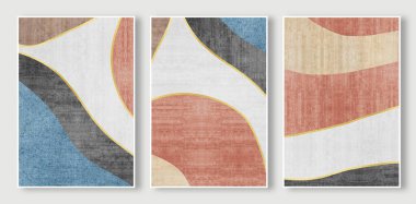 Basit stil geometrik renk bloğu sanat deseni, soyut altın çizgi duvar tasarımı