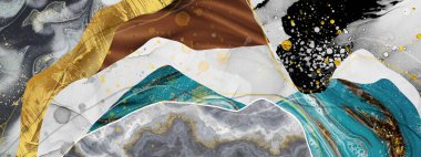 Soyut geometrik suluboya mermer çizgi sanat deseni