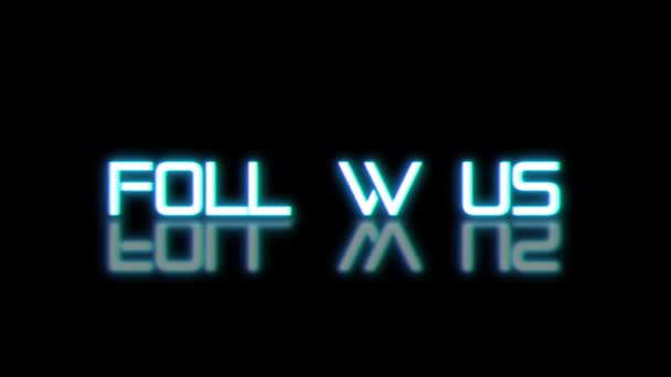 Follow Neon Text Animation — Vídeo de stock