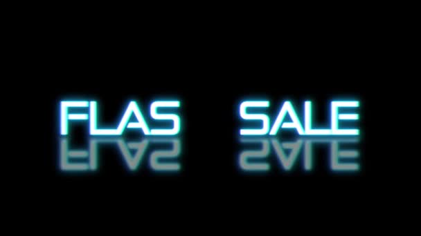 Flash Sale Neon Text Animation — Stockvideo