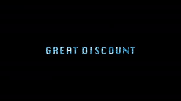 Great Disocount Neon Text Animation — Stockvideo