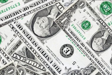 One dollar banknotes background, concept of money 
