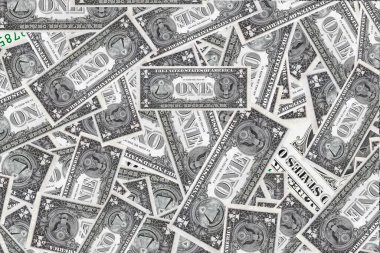 One dollar banknotes background, concept of money 