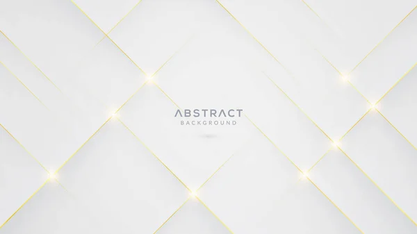 White Abstract Background Golden Lines — Stock Vector