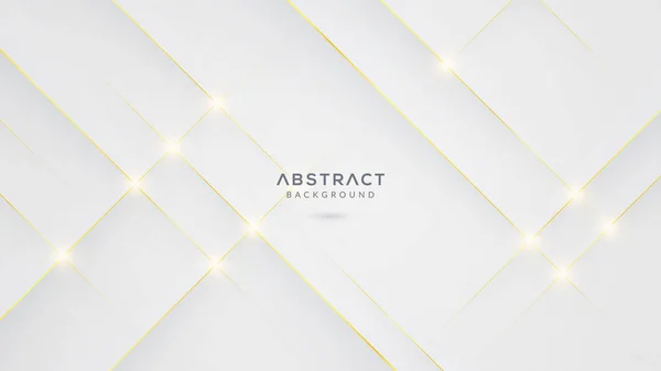 Elegante Witte Achtergrond Met Gouden Lijnen — Stockvector