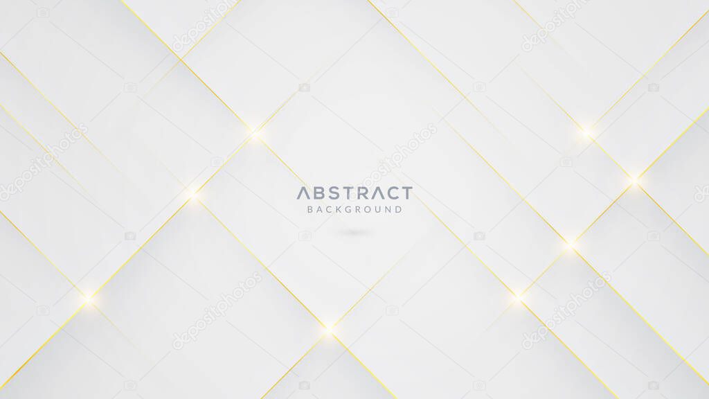 White abstract background with golden lines