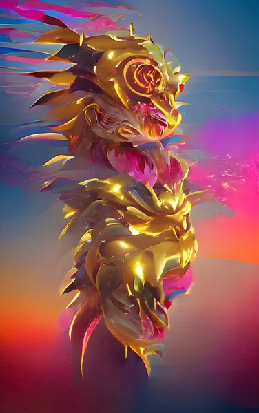 3d rendering of a fantasy dragon
