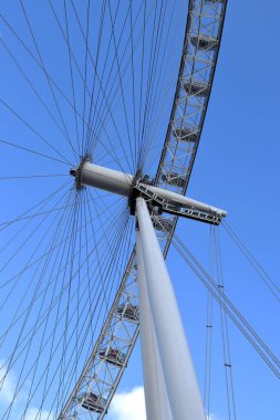 London, UK - Dec 5, 2020: The London Eye, Millennium Wheel, a cantilevered observation wheel on South Bank of the River Thames in London, Europe's tallest cantilevered observation wheel.