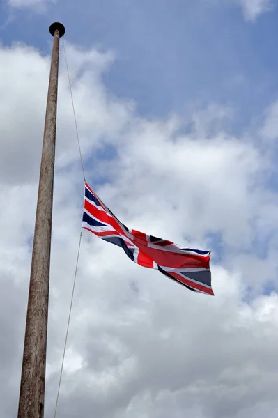 Flag United Kingdom Half Mast National Mourning Imagen de stock