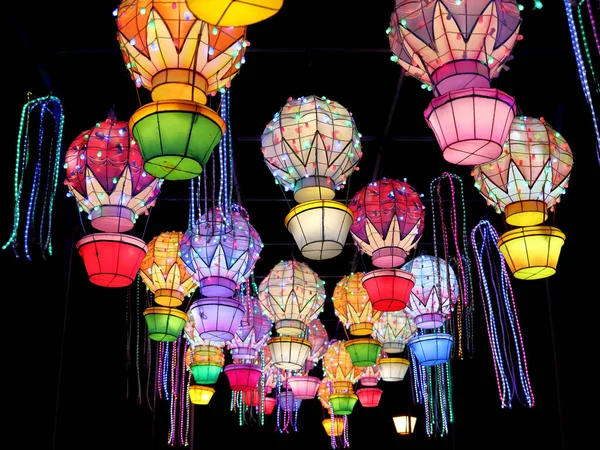 Pakruojis Litva Prosince 2019 Tradiční Barevné Čínské Lucerny Festivalu Světla — Stock fotografie