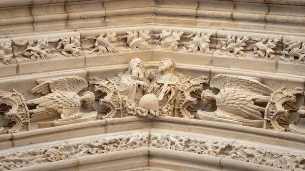 Architectural fragments depicting saints on Saint-Chapelle in Vincennes, Val-de-Marne department, close to Paris, France.