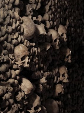 İnsan kafatasları ve kemikleri kriptoda, ölüm kavramı