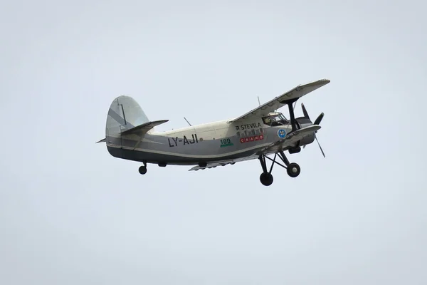 Kaunas Lithuania August 2019 Lithuanian Aji Antonov Transport Aircraft Flying — Stockfoto