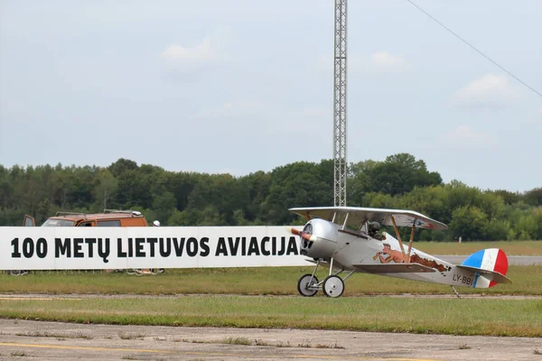 Kaunas Lithuania August 2019 Nieuport Vintage Aircraft Flight Display Air — Stockfoto