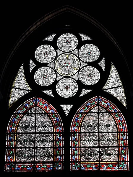 Paris France June 2019 Colorful Stained Glass Windows Basilica Saint — Zdjęcie stockowe