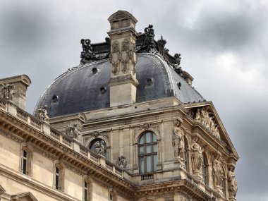 Architecture of Louvre palace building in Paris, France