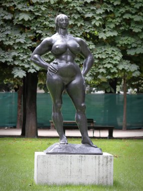 Paris / France - June 10 2019: statue called Standing Woman by Gaston Lachaise in Tuileries garden