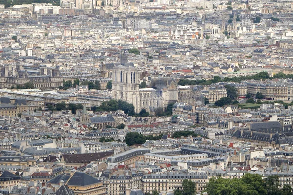 Aerial View Paris Cathedral Notre Dame Center — Stockfoto