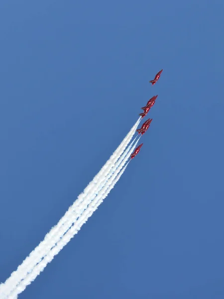 Kempsford Reino Unido Julho 2022 Raf Aeróbica Equipe Red Arrows — Fotografia de Stock