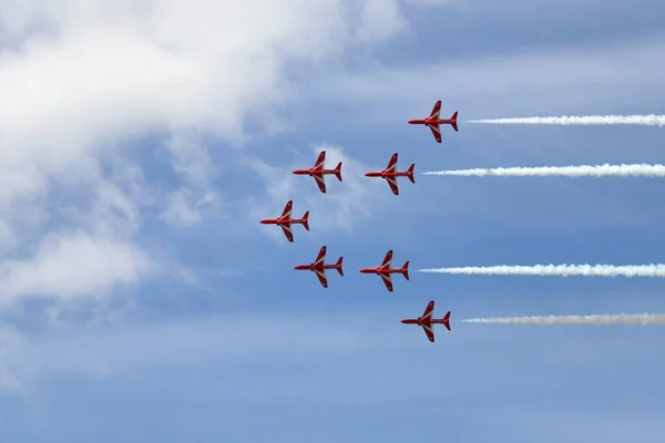 Kempsford Reino Unido Julio 2022 Raf Aerobatic Team Red Arrows — Foto de Stock