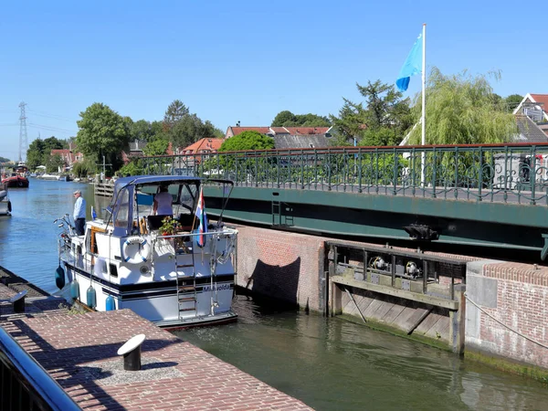 Muiden Nizozemsko Června 2022 Otevřený Rotační Most Brány Zdymadel Umožňující — Stock fotografie
