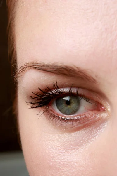 Close Woman Green Eye — Fotografia de Stock