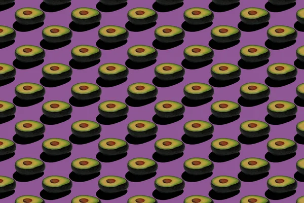 Abstract Purple Background Colorful Avocado Pattern — Foto de Stock