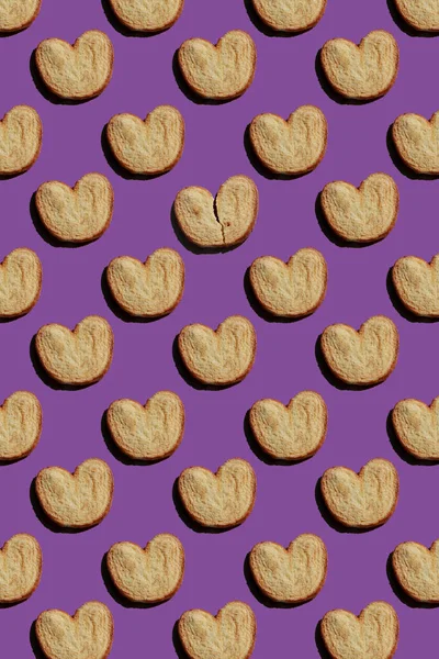 Seamless Pattern Palmier Cookies Purple Background — Stok fotoğraf