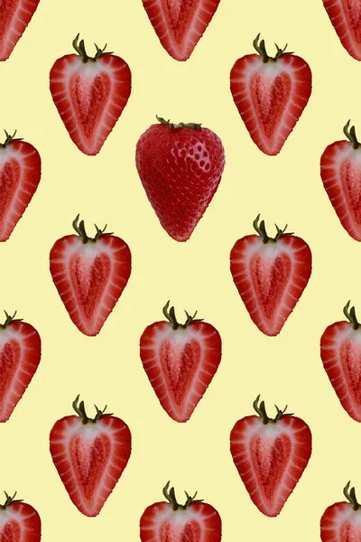 딸기를 곁들인 솔기없는 일러스트 — 스톡 사진
