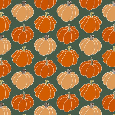 Kusursuz balkabağı desenli el çizimi, renkli arka plan. Yüksek kalite fotoğraf