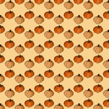 Kusursuz balkabağı desenli el çizimi, renkli arka plan. Yüksek kalite fotoğraf