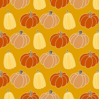 Kusursuz balkabağı desenli el çizimi, renkli arka plan. Yüksek kalite fotoğraf